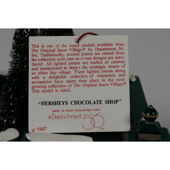 Department 56 Hershey's Chocolate Shop Original Snow Village #54913 Lighted COA - Picture 8 of 13